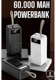 Resim Powerbank 60.000 Mah Dijital Göstergeli 4 Portlu Taşınabilir Çok Renkli 