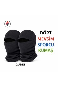 Resim thermo Sport 2 Adet Kar Maskesi Balaklava Dikiş Detay Sportif Dalgıç Sporcu Kumaş Unisex Siyah 