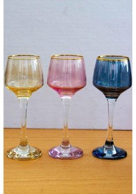 Resim Renkli Kahve Yanı Su Bardağı - 6 Kişilik 