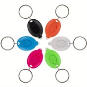 Resim Mini LED Anahtarlık Beyaz Işık Aydınlatma Çok Renkli Kabuklu Fener - Serin Gökkuşağı, Portatif Polikromatik Meşale Kampçılık ve Sırt Çantası için Acil Durum Uyarısı Yedek Merdiven Işıklı Taşınabilir 