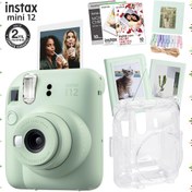 Resim Instax mini 12 Yeşil Fotoğraf Makinesi-30'lu Film-Albüm-Mandal-Çerçeve ve Kılıf Mega Set 3 