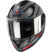 Resim Gıvı 50.8 Mach1 Kapalı Kask Mat Gri - Kırmızı - Siyah 