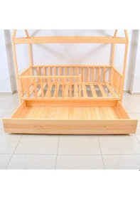 Resim Markaawm Markaawm Montessori Çocuk Yatak Yavrulu Çekmeceli 90X190 Karyola Akçaağaç 