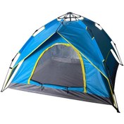 Resim Çift Katmanlı 4 Kişilik Otomatik Kamp Çadırı Mavi 
