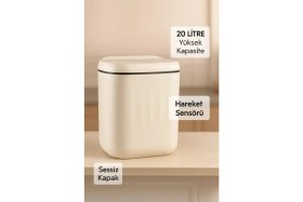 Resim Flamex 20L Sensörlü Akıllı Antibakteriyel Çöp Kovası Otomatik Kapaklı, Banyo Mutfak 4 Pil Yanında 