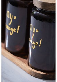 Resim Acar Pierre Akasya Kapaklı Kavanoz Seti - 19 Cm Kahverengi 