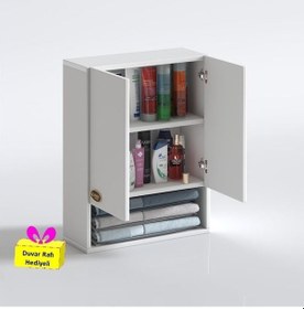 Resim Kenzlife Banyo Ecza Dolabı Bakunin Byz 60 40 20 Mutfak M Üst Arkalıklı Alt Arkalıksız + Tekli Duvar Rafı Hediyeli Beyaz 