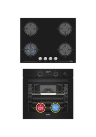 Resim Simfer 11 Fonksiyon Steam Master Siyah 2'li Ankastre Set (8244 Fırın + 3653 Ocak) 