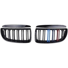 Resim Ön Kaput Böbrek Çift Çizgili Izgaralar Bmw 3 Serisi E90 E91 05-08 