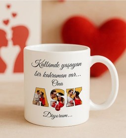 Resim Bk Gift Kişiye Özel Fotoğraflı Aşk Tasarımlı Beyaz Kupa Bardak-2, Arkadaşa Hediye, Sevgiliye Hediye, Doğum Günü Hediyesi Kobitmeyencom34664 Bk Gift 
