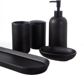 Resim MAT SİYAH 5'Lİ KUTULU BANYO SETİ 