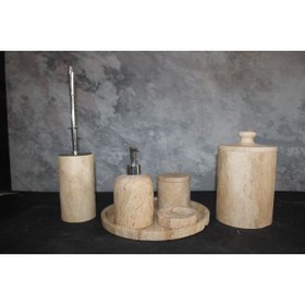 Resim SİPAHİMARBLE Traverten 7 Parça Banyo Seti 