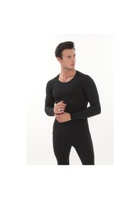 Resim Sauna Suit Unisex Kışlık Termal Içlik, Unisex Kışlık Sıcak Tutan Pamuklu Yakmayan Üst Fanila Iclik Siyah 
