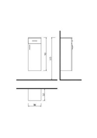 Resim Denko Akyazı 35 Cm Mdf Beyaz Banyo Boy Dolabı Beyaz 