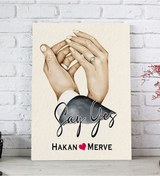 Resim Bk Gift Kişiye Özel Sevgili El Ele Tasarımlı Kanvas Tablo-4 20x30 , Sevgiliye Hediye, Sevgililer Günü Hediyesi Kobitmeyencom33680 Bk Gift 