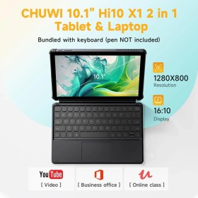 Resim Chuwi HI10 X2 10.1" Intel Core I3 10100Y Işlemci, 8gb Ram, 256GB Ssd, Wifi6+Bt, Siyah 2 In 1 W11 Klavyeli Tablet 