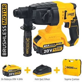 Resim Sds Plus SGS5520 - 20 Volt 4 Amper 1.8 Joules Akülü Darbeli Kırıcı Delici Seti 