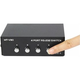 Resim Mt-vıkı 4 Port Rs232 Switch Mt-223-4 Db9 Seri Port Anahtarlayıcı 1 In 4 Out Pc Printer Haberleş 