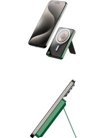 Resim Momax 1-Power X Pro+ Magnetic Wireless Battery Pack (10000mAh) with Stand and Built-in USB-C Cable (Black) 