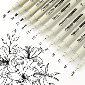 Resim Çizim, Teknik Çizim, Günlük Yazma ve El İşleri için 9/10/12 Siyah İnce Kalem Uçlu Çok Boyutlu Set - Karışık Çaplı Hat Genişlikleri, Akıcı Mürekkep Akışı, Okul, Ofis, Sanat Malzemeleri İçin Dayanıklı İnce Hat Kalemleri 