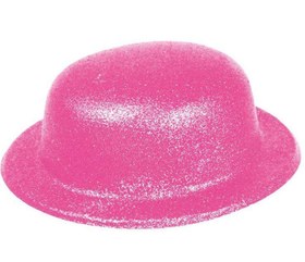 Resim NessiWorld Pembe Renk Simli Melon Yuvarlak Parti Şapkası 24x26 cm 