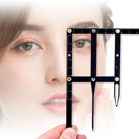 Resim 1 adet Paslanmaz Çelik Microblading Dengeleme Konumlandırma Kaş Haritalama Cetveli, Altın Oran Cetveli Ölçüm Aracı Dövme Ölçümü için 