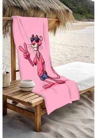 Resim Dijital Baskı Plaj Deniz Havlusu Pembe Panter Desenli Peştamal Hvl0138 Renkli 