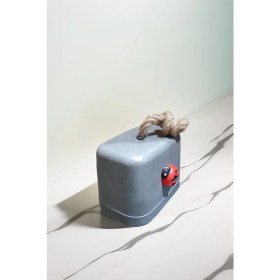 Resim N Noxxo Beton Stoper Dekoratif Uğur Böcekli Beton Kapı Stoperi Kapı Önü Ağırlık Kapı Tamponu Antrasit 