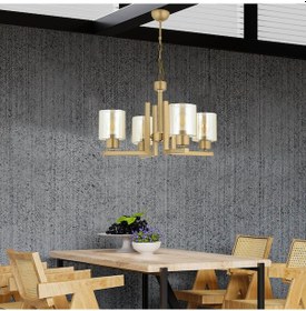 Resim Tasse 4 Lü Eskitme Boyalı Avize Bal Camlı Modern Genç Odası Yatak Odası Salon Avize 