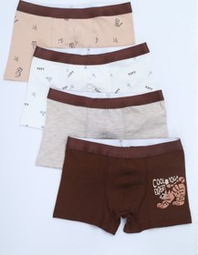 Resim Toontoy Erkek Çocuk Baskılı Pamuklu Lastikli Boxer - 4'lü Paket 