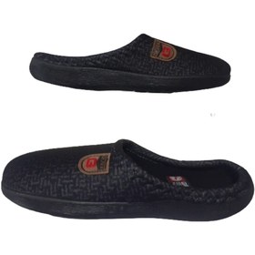 Resim Gezer Erkek Siyah-Koyu Gri Desenli Ortopedik Taban Günlük Ev İçi Terlik Gezerr302-11 