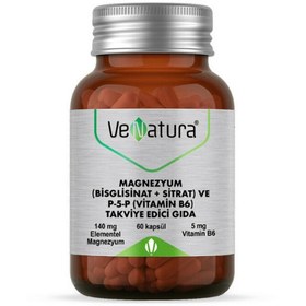 Resim Venatura Magnezyum Bisglisinat + Sitrat ve P-5-P (Vitamin B6) 60 Kapsül 