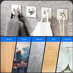Resim 4 Adet Paslanmaz Çelik Banyo Havlu & Bornoz & Lif Askısı - Çok Amaçlı Askılık - Gri 