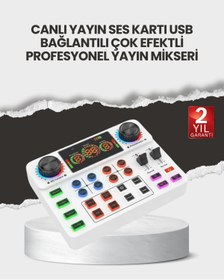 Resim Boskord Çok Efektli Canlı Yayın Ses Mikseri USB ve Kablosuz Uyumlu 
