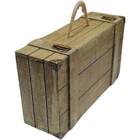 Resim Şarap Şisesi Kutusu 2'li Ahşap El Yapımı Doğal Ahşap Hediyelik 