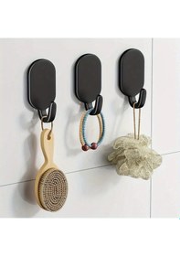 Resim 5'li Kendinden Yapışkanlı Kanca Askılık Siyah 