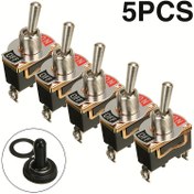 Resim 5 adet Dayanıklı Araba Tekne Rocker Toggle Anahtar, 15A 250V 2 Pin SPST AÇIK/KAPALI Rocker Anahtarlar, Botlu SPST Rocker Anahtar 