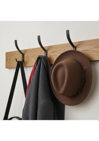 Resim Uzun Noktalı Metal Askı Şık Portmanto Askılık Dolap Mobilya Askısı Vidalar Dahil 5 Adet Siyah 