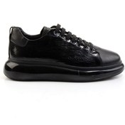 Resim Bambi Siyah Baskılı Hakiki Deri Erkek Sneaker E01396100743 