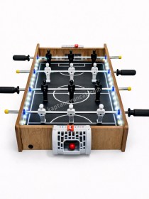 Resim Led Işıklı Ahşap Masaüstü Futbol Maçı Langırt Oyun Seti 