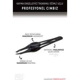 Resim Muggio Profesyonel Cımbız 101 Ergonomik Tasarım ve Eğimli Uçlar ile Hassas Tüy Temizliği 