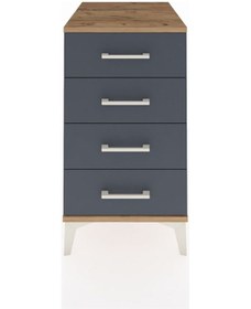 Resim Kronos Komodin 4 Çekmeceli 44x59x80 Çam-antrasit Atlas Çam 