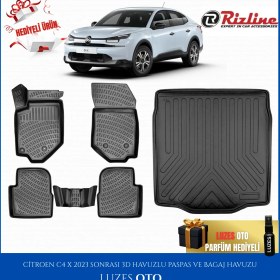 Resim Rizline Citroen C4 x 3D Havuzlu Paspas ve Bagaj Havuzu 2023-2024-2025 BENZİN/DİZEL 