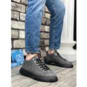 Resim Ba0331 Bağcıklı Erkek Yüksek Taban Füme Cilt Spor Ayakkabı 