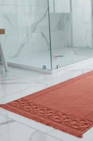 Resim Fesun Kiremit Ayak Havlusu - 60x130Cm, 690Gr,%100 Pamuk, Spa Ve Otel Banyo Paspası, Günlük Kullanıma Uygun 