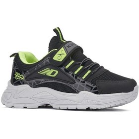 Resim Günlük Çocuk Unisex Sneaker Nefes Alabilen Lastik Bağcıklı Cırt Cırtlı Hafif Esnek Ayakkabı 0013 Siyah - Sarı 