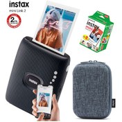 Resim instax Mini Link Akıllı Telefon Yazıcısı +Çanta+20’li mini Film (Uzay Mavisi) Fujifilm