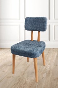 Resim Tekli Ahşap Sandalye Kadife Orella Ahşap 