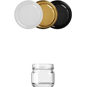 Resim 29 Ml Küçük Cam Kavanoz 29 Cc Numune Kavanozu Metal Siyah Kapaklı 25 Adet 