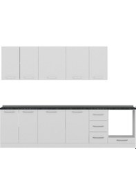 Resim Minar 290 Cm Mutfak Dolabı Beyaz 290-B3 Beyaz 